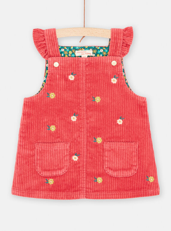 Vestido de color arándano con tirantes avolantados para bebé niña SIDUROB2 / 23WG09P3ROBD304