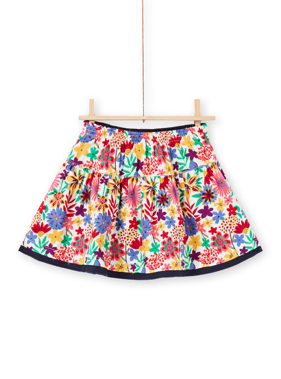 Falda reversible con frunces y estampado floral colorido para niña MAMIXJUP2 / 21W901J1JUP009