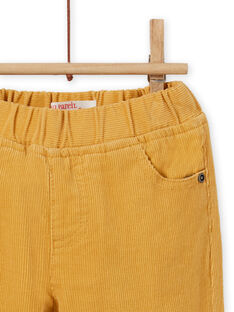 Pantalón de color amarillo de pana para bebé niño MUJOPAN2 / 21WG1013PAN117