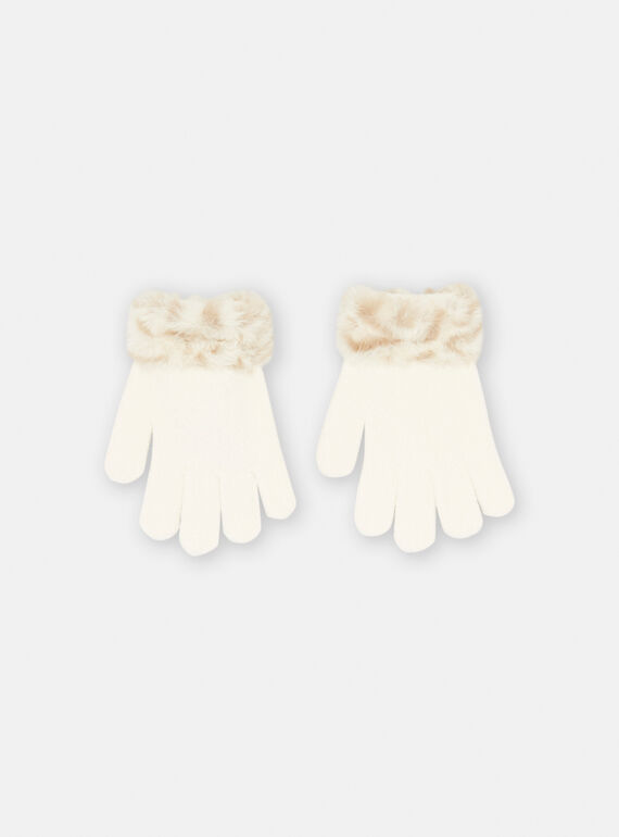 Guantes de color crudo de pelo artificial SYAJOGAN2 / 23WI0192GAN003