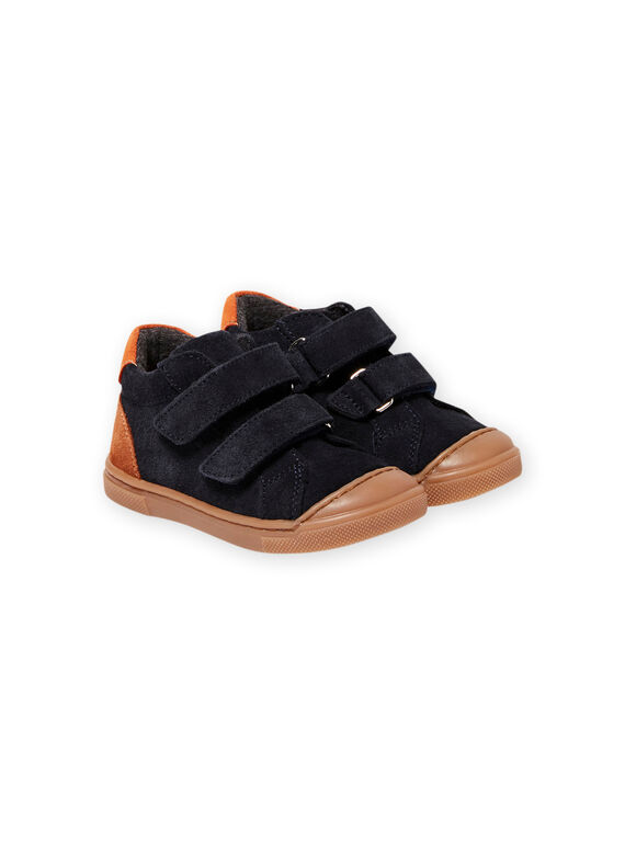 Zapatillas de color azul marino con velcro para bebé niño MUBASBOUT / 21XK3881D3F070