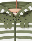 Sudadera de rayas de color caqui y blanco, con capucha, para niño LUVERGIL / 21SG10Q1GIL604