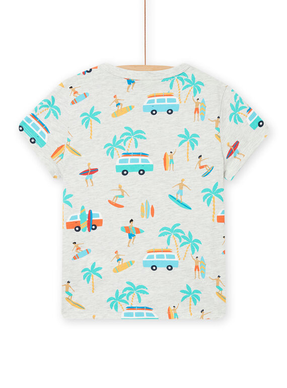 Camiseta de manga corta gris jaspeado con estampado de fantasía para niño NOWATI1 / 22S902V1TMCJ920