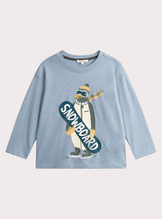 Camiseta azul cielo con animación de pingüino para niño VOPERTEE2 / 24W902R2TML706