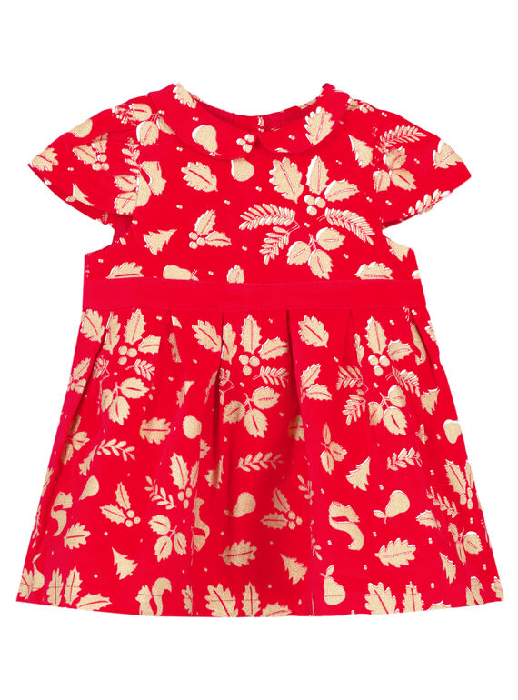 Vestido estampado con brillo para niña recién nacida GINOROB2 / 19WG09V2ROBF521