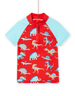 Camiseta de baño de color rojo anaranjado con protección solar para niño NYOMERUVTIDIN / 22SI02L2TUVF527