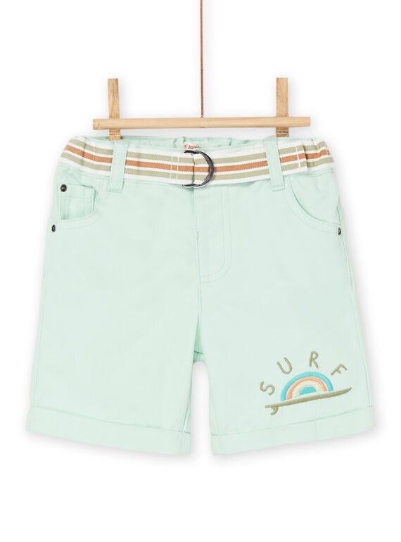 Bermudas de color verde agua con estampado bordado RUEXOBER1 / 23SG10V1BER614