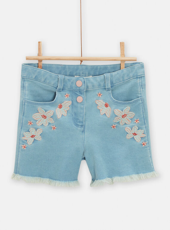 Short de color azul claro para niña TACOSHORT / 24S901N1SHOP272