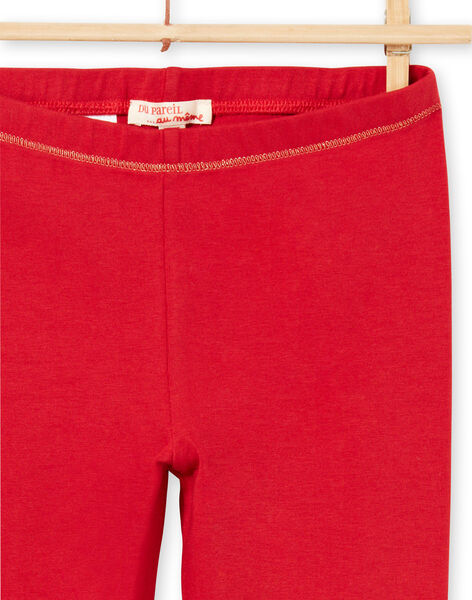 Leggings de color rojo con detalles dorados para niña MYAJOLEG1 / 21WI0113CAL511