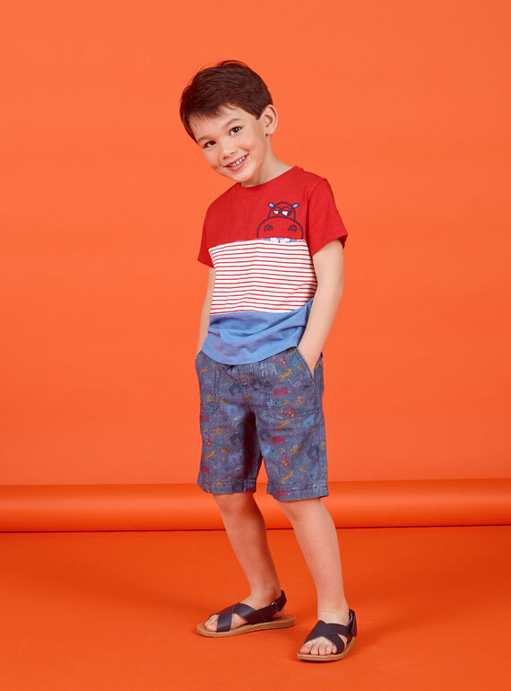 Bermudas vaqueras de color azul oscuro para niño LOVIBER3 / 21S902U3BER721