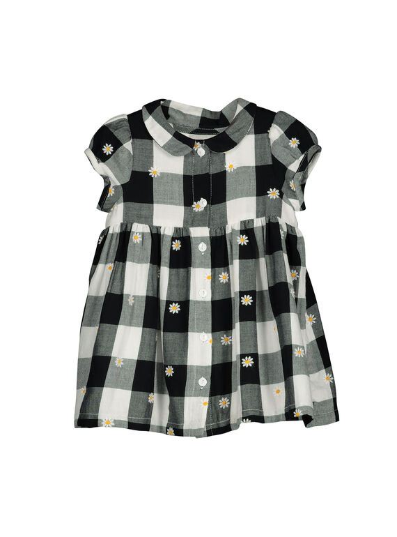 Vestido de cuadros de manga corta para bebé niña FILIROB3 / 19SG0923ROB001