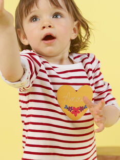 Camiseta reversible blanca y roja para bebé niña MIMIXTEE / 21WG09J1TML001