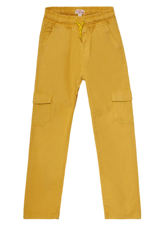 Pantalón mom-fit elástico con bolsillos en los laterales de color amarillo JOJOPAMAT3 / 20S90251D2BB116